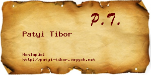 Patyi Tibor névjegykártya